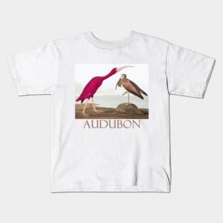 Scarlet Ibis by John James Audubon Kids T-Shirt